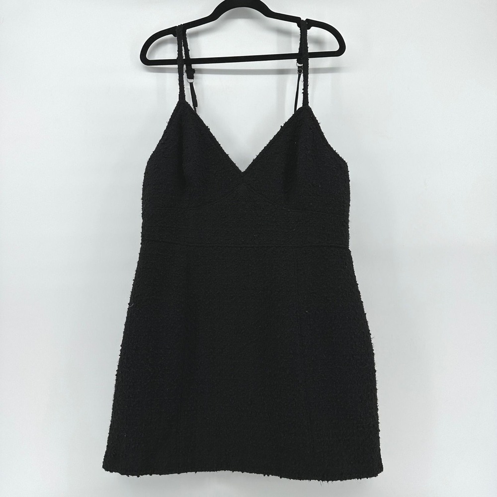Abercrombie & Fitch Black Tweed Bouclé Cami Mini Dress Size LP